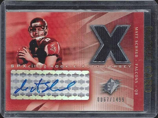 MATT SCHAUB 2004 SPX FALCONS ROOKIE JERSEY AUTO RC #D /1499