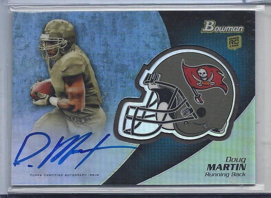 DOUG MARTIN 2012 BOWMAN CHROME REFRACTOR BUCS HELMET ON CARD ROOKIE AUTO RC