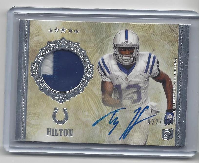T.Y. HILTON 2012 TOPPS 5 FIVE STAR RPA ON CARD ROOKIE PATCH AUTO RC #D /100