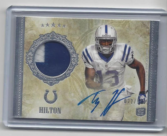 T.Y. HILTON 2012 TOPPS 5 FIVE STAR RPA ON CARD ROOKIE PATCH AUTO RC #D /100
