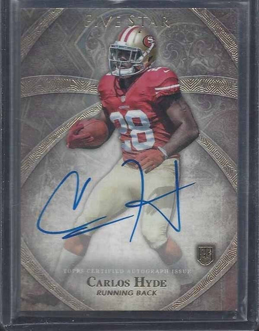 CARLOS HYDE 2014 TOPPS 5 FIVE STAR 49ERS ON CARD ROOKIE AUTO RC