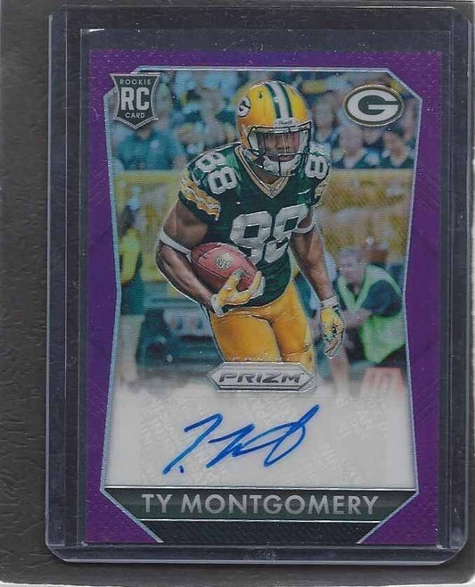 TY MONTGOMERY 2015 PANINI PRIZM PURPLE PRIZMS GREEN BAY PACKERS AUTO RC SP