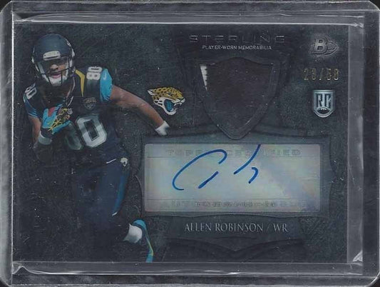 ALLEN ROBINSON 2014 BOWMAN STERLING BLACK REFRACTOR 2 CLR PATCH AUTO RC #D 23/50