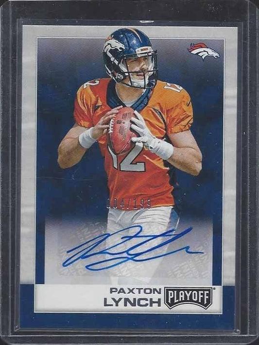 PAXTON LYNCH 2016 PANINI PLAYOFF BRONCOS ROOKIE AUTO RC #D 1/199