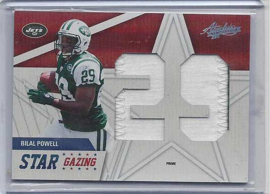 BILAL POWELL 2011 ABSOLUTE STAR GAZING JUMBO 2 COLOR PATCH RC #D 3/25