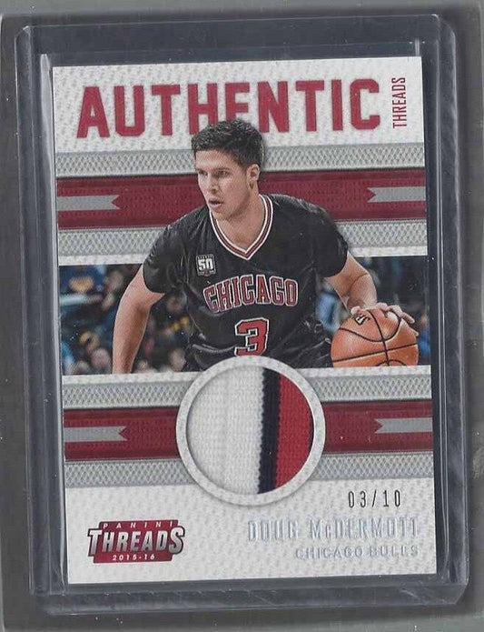 1/1 DOUG MCDERMOTT 2015-16 AUTHENTIC THREADS 3 COLOR PATCH #D 3/10 HIS JERSEY #3