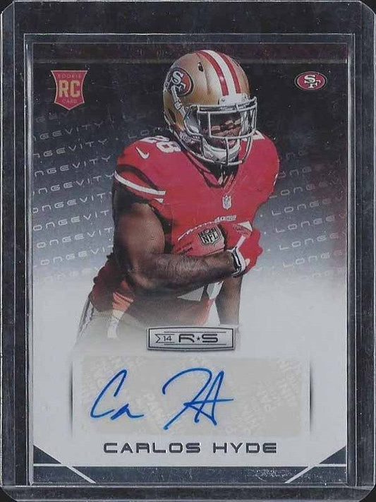 CARLOS HYDE 2014 ROOKIES & STARS LONGEVITY 49ERS ROOKIE AUTO RC #118
