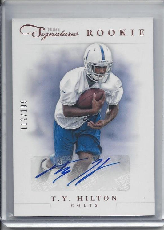 T.Y. HILTON 2012 PANINI PRIME SIGNATURES BRONZE COLTS ROOKIE AUTO RC #D 112/199