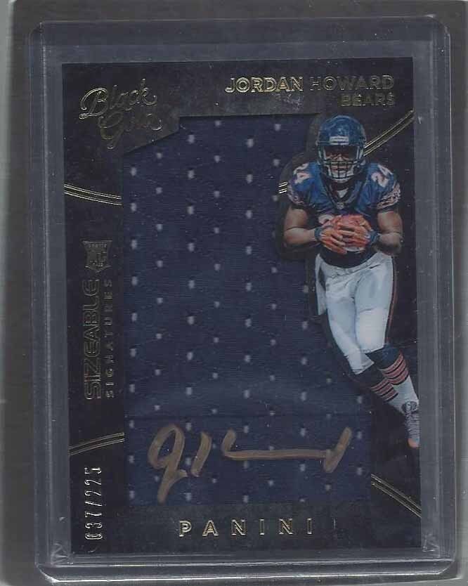 JORDAN HOWARD 2016 BLACK GOLD SIZEABLE SIGS JUMBO JERSEY ON CARD AUTO RC #D /225
