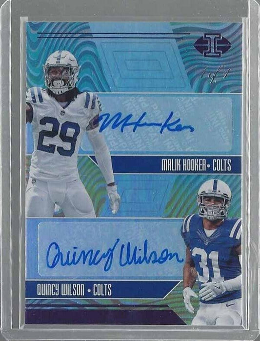 MALIK HOOKER QUINCY WILSON 2017 PANINI ILLUSIONS PURPLE DUAL AUTO RC TRUE #D 1/1