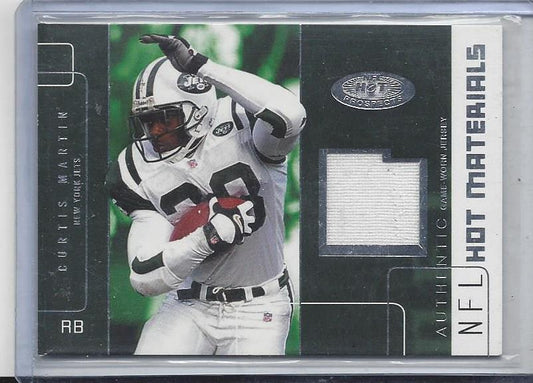 CURTIS MARTIN 2002 HOT PROSPECTS HOT MATERIALS JETS GAME USED JERSEY