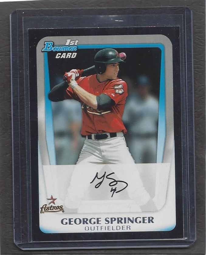 GEORGE SPRINGER 2011 BOWMAN DRAFT PROSPECTS 1ST BLACK BORDER ASTROS PROSPECT #81