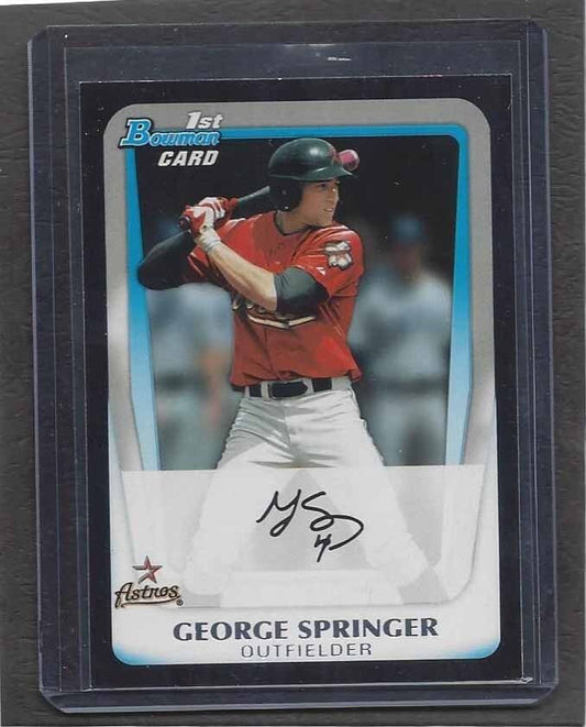 GEORGE SPRINGER 2011 BOWMAN DRAFT PROSPECTS 1ST BLACK BORDER ASTROS PROSPECT #81