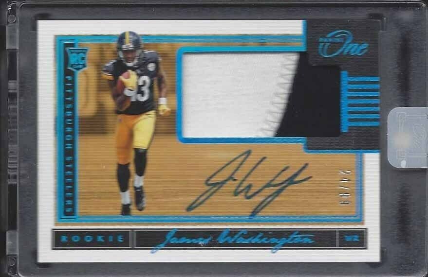 JAMES WASHINGTON 2018 PANINI ONE BLUE RPA 2 COLOR PATCH ON CARD AUTO RC #D 24/99