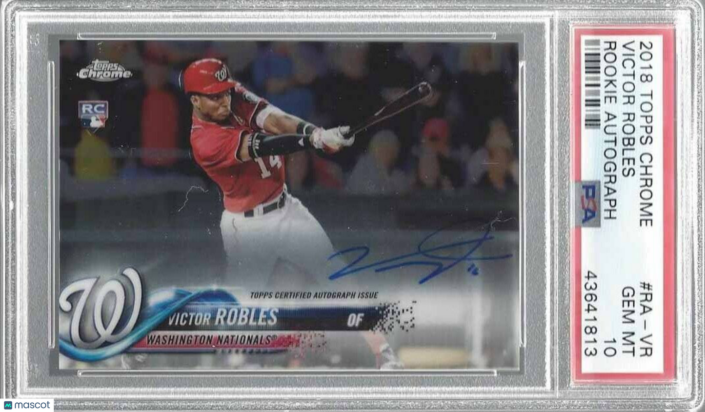 VICTOR ROBLES 2018 TOPPS CHROME ON CARD ROOKIE AUTO RC PSA 10 GEM MINT