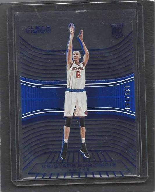 KRISTAPS PORZINGIS 2015-16 CLEAR VISION BLUE ACETATE ROOKIE RC #D /149