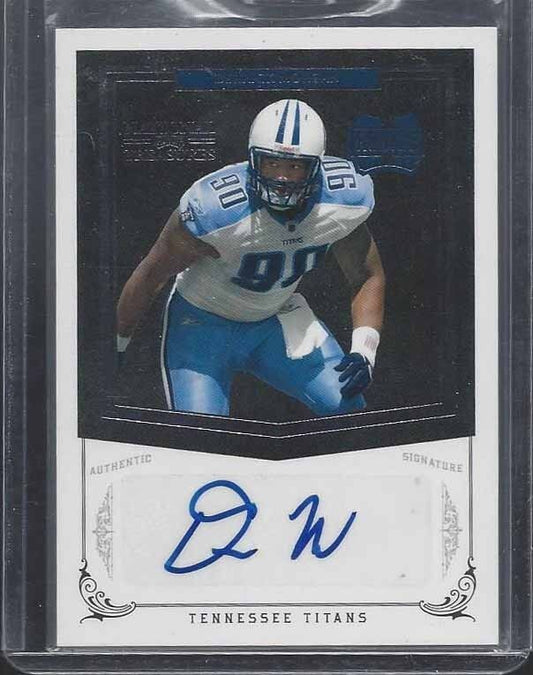 DERRICK MORGAN 2010 NATIONAL TREASURES TITANS TRUE ROOKIE AUTO RC #D 5/99