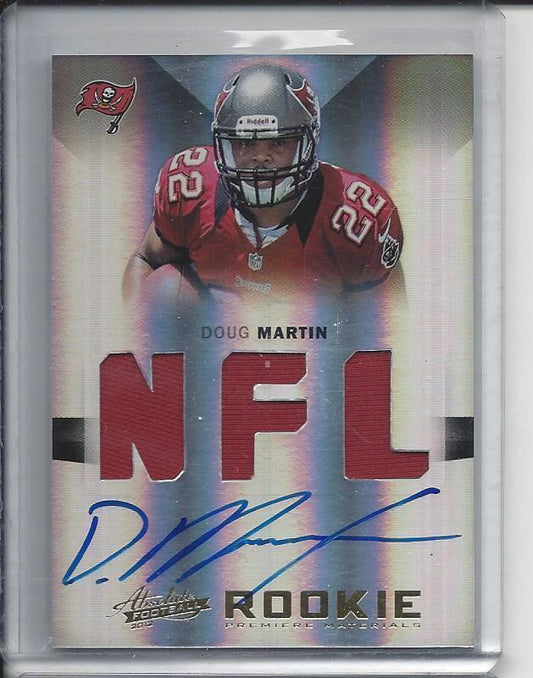 DOUG MARTIN 2012 ABSOLUTE RPM TRIPLE JERSEY ON CARD AUTO RC #D 140/299