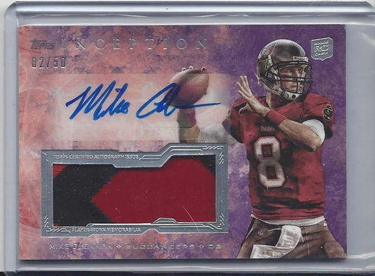 MIKE GLENNON 2013 TOPPS INCEPTION PURPLE RPA 3 COLOR PATCH AUTO RC #D 2/50