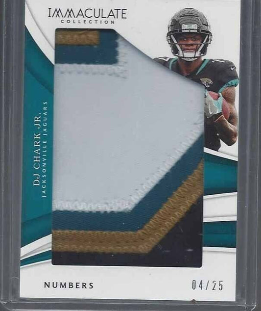 D.J. CHARK 2018 IMMACULATE NUMBERS JUMBO 4 COLOR ROOKIE PATCH RC #D 4/25