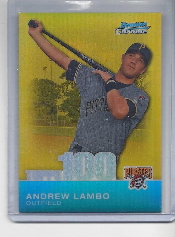 ANDREW LAMBO 2010 BOWMAN CHROME TOPPS 100 GOLD REFRACTOR PROSPECT #D 46/50