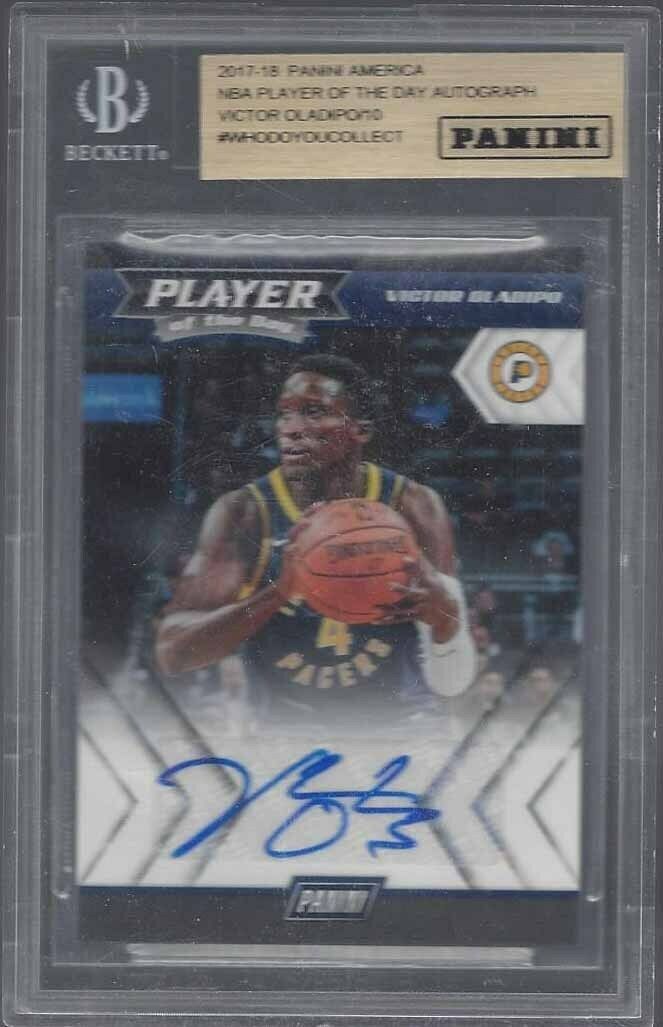 VICTOR OLADIPO 2017-18 PANINI NBA PLAYER OF THE DAY AUTO SSP /10 BGS ENCASED