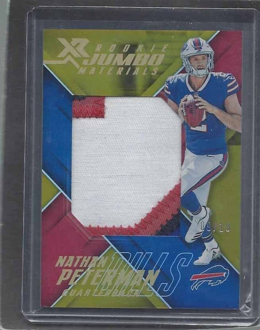 NATHAN PETERMAN 2017 PANINI XR JUMBO MATERIALS GOLD 4 COLOR JUMBO PATCH RC /10