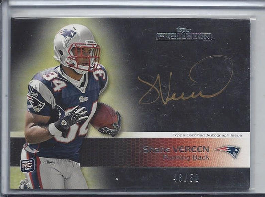 SHANE VEREEN 2011 TOPPS PRECISION GOLD INK BLACK ROOKIE ON CARD AUTO RC #D 48/50