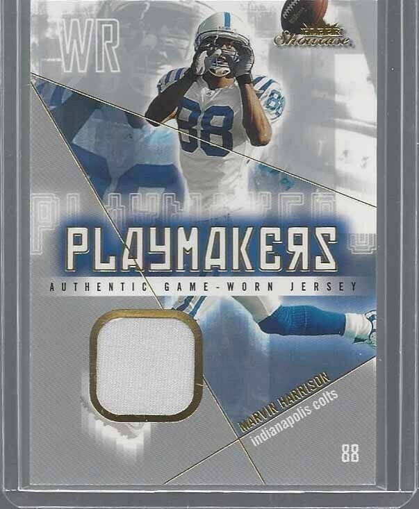 MARVIN HARRISON 2004 FLEER SHOWCASE PLAYMAKERS GOLD JERSEY #D 12/83
