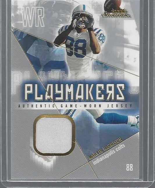 MARVIN HARRISON 2004 FLEER SHOWCASE PLAYMAKERS GOLD JERSEY #D 12/83