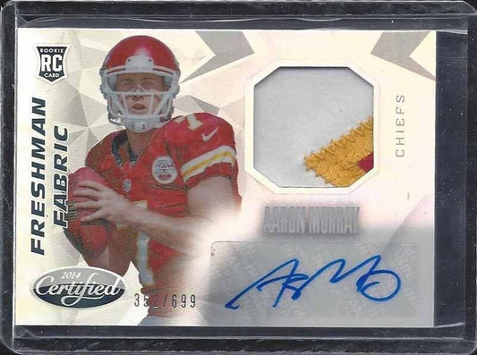 AARON MURRAY 2014 CERTIFIED FRESHMAN FABRIC RPA 3 COLOR PATCH AUTO RC #D 352/699