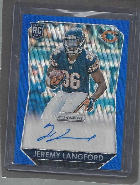 JEREMY LANGFORD 2015 PANINI PRIZM BLUE WAVE PRIZMS ROOKIE AUTO RC #D 51/75