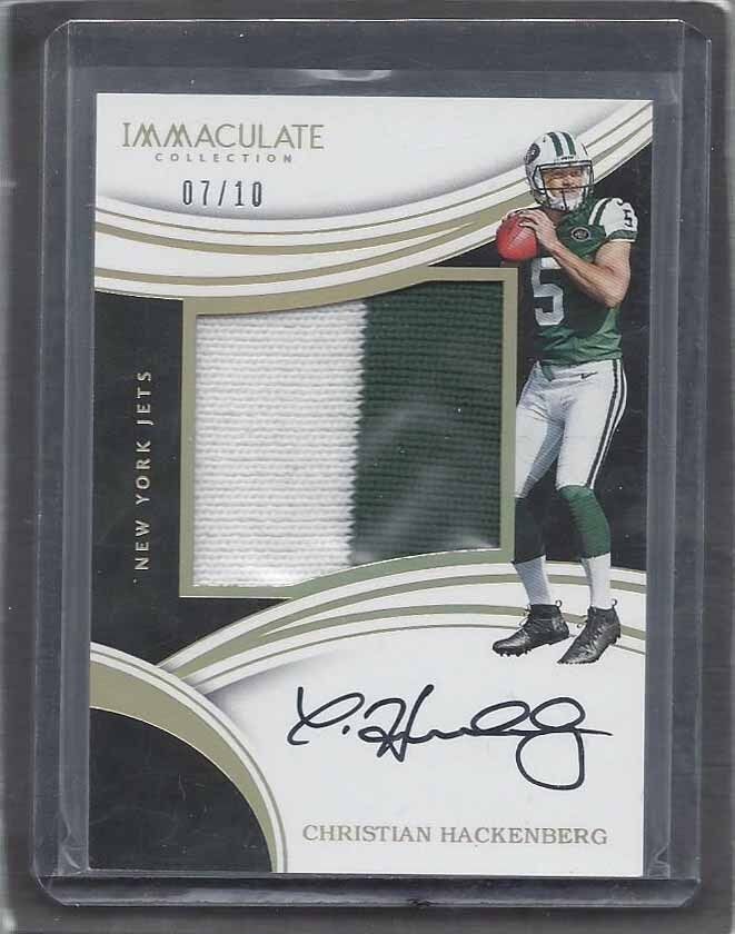 CHRISTIAN HACKENBERG 2016 PANINI IMMACULATE JUMBO 2 COLOR PATCH AUTO RC #D 7/10