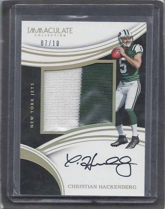 CHRISTIAN HACKENBERG 2016 PANINI IMMACULATE JUMBO 2 COLOR PATCH AUTO RC #D 7/10