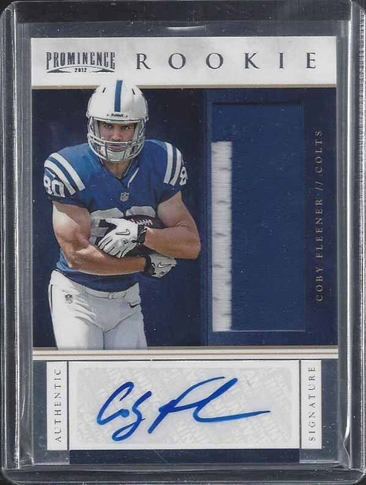 COBY FLEENER 2012 PROMINENCE JUMBO RPA ROOKIE 2 COLOR PATCH AUTO RC #D 102/175