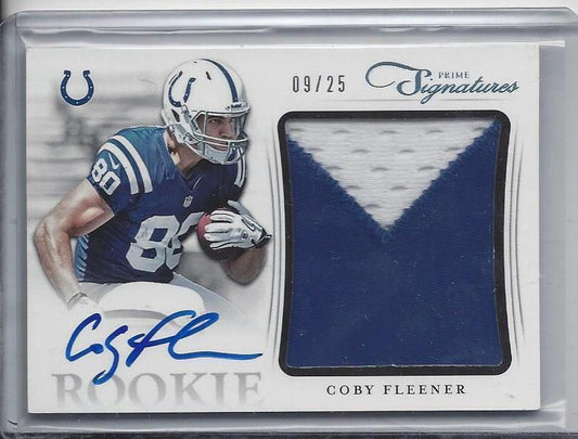 COBY FLEENER 2012 PANINI PRIME SIGNATURES JUMBO 2CL RPA ROOKIE PATCH AUTO RC /25