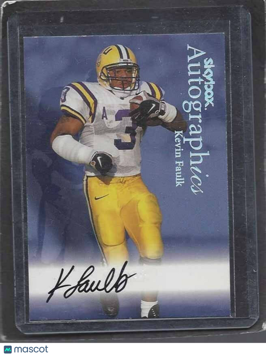 KEVIN FAULK 1999 SKYBOX AUTOGRAPHICS ON CARD PATRIOTS LSU ROOKIE AUTO RC