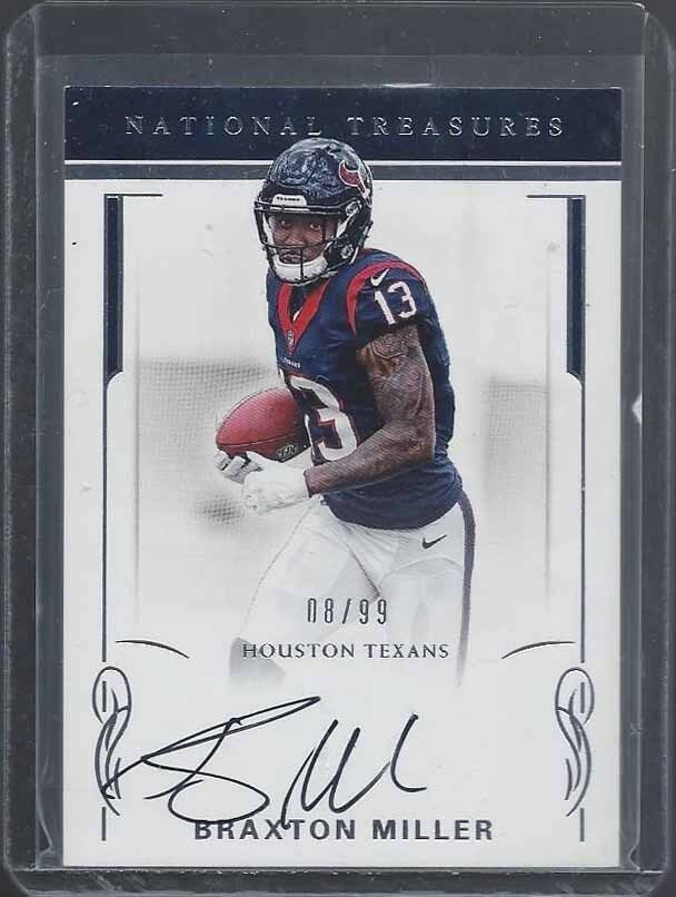 BRAXTON MILLER 2016 PANINI NATIONAL TREASURES TEXANS ON CARD AUTO RC #D 8/99