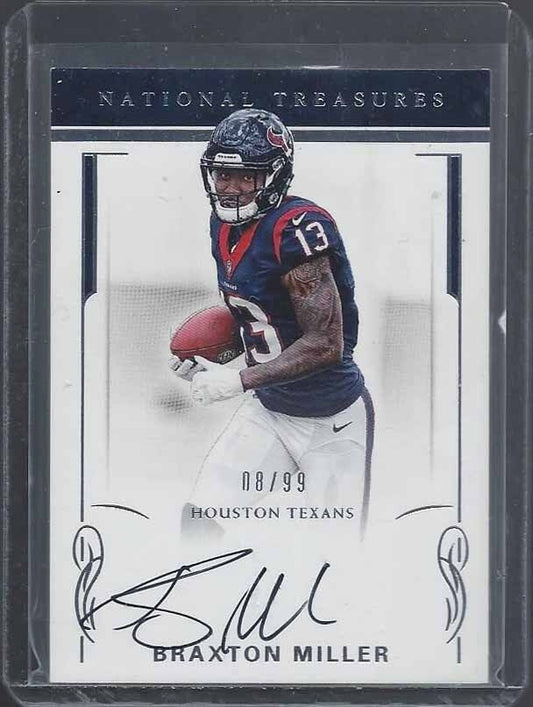 BRAXTON MILLER 2016 PANINI NATIONAL TREASURES TEXANS ON CARD AUTO RC #D 8/99