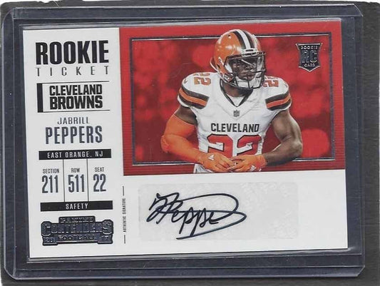 JABRILL PEPPERS 2017 CONTENDERS ROOKIE TICKET HORIZONTAL VARIATION AUTO RC #263