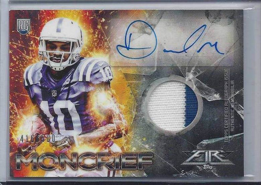 DONTE MONCRIEF 2014 TOPPS FIRE RPA COLTS ROOKIE PATCH AUTO RC #D /500
