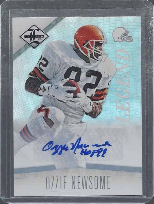 OZZIE NEWSOME 2012 LIMITED LEGEND SILVER BROWNS AUTO #D 3/10