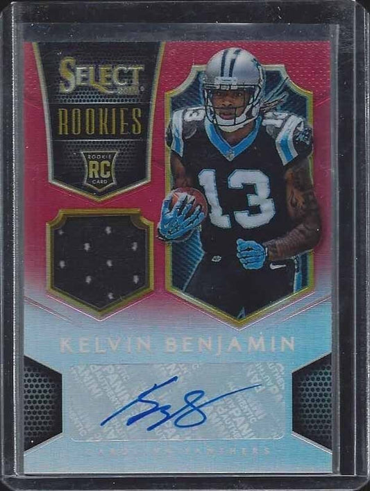 KELVIN BENJAMIN 2014 SELECT ROOKIES RED PRIZM ROOKIE JERSEY AUTO RC #D 24/25