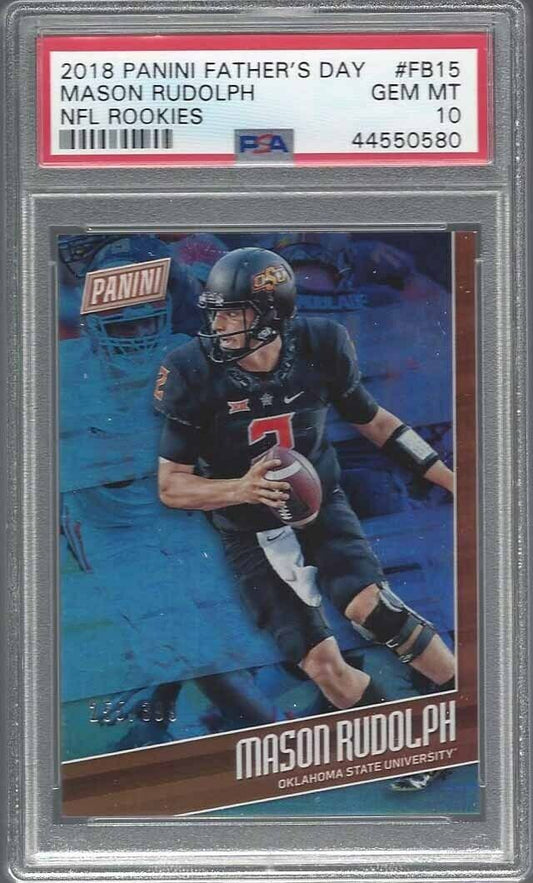 MASON RUDOLPH 2018 PANINI FATHERS DAY ROOKIE RC #D 255/399 PSA 10 GEM MINT POP 4
