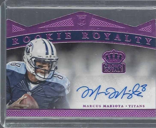 MARCUS MARIOTA 2015 CROWN ROYALE ROOKIE ROYALTY PURPLE DIE CUT AUTO RC #D 5/5