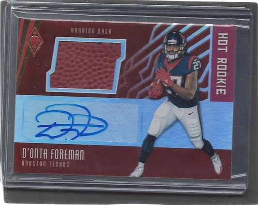 D'ONTA FOREMAN 2017 PANINI PHOENIX HOT ROOKIE TEXANS BALL AUTO RC #D 219/299