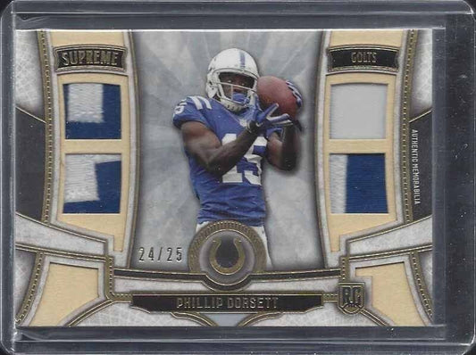 PHILLIP DORSETT 2015 TOPPS SUPREME GOLD COLTSS QUAD ROOKIE PATCH RC #D 24/25
