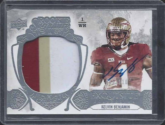 KELVIN BENJAMIN 2015 EXQUISITE RPA FLORIDA STATE JUMBO 3 CLR PATCH AUTO RC /110