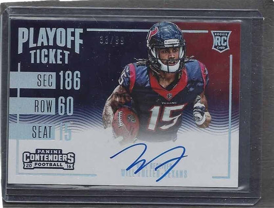 WILL FULLER 2016 CONTENDERS PLAYOFF TICKET SP VARIATION AUTO RC #D 33/99