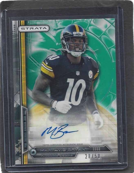 MARTAVIS BRYANT 2014 TOPPS STRATA AQUA STEELERS ROOKIE AUTO RC #D 28/50